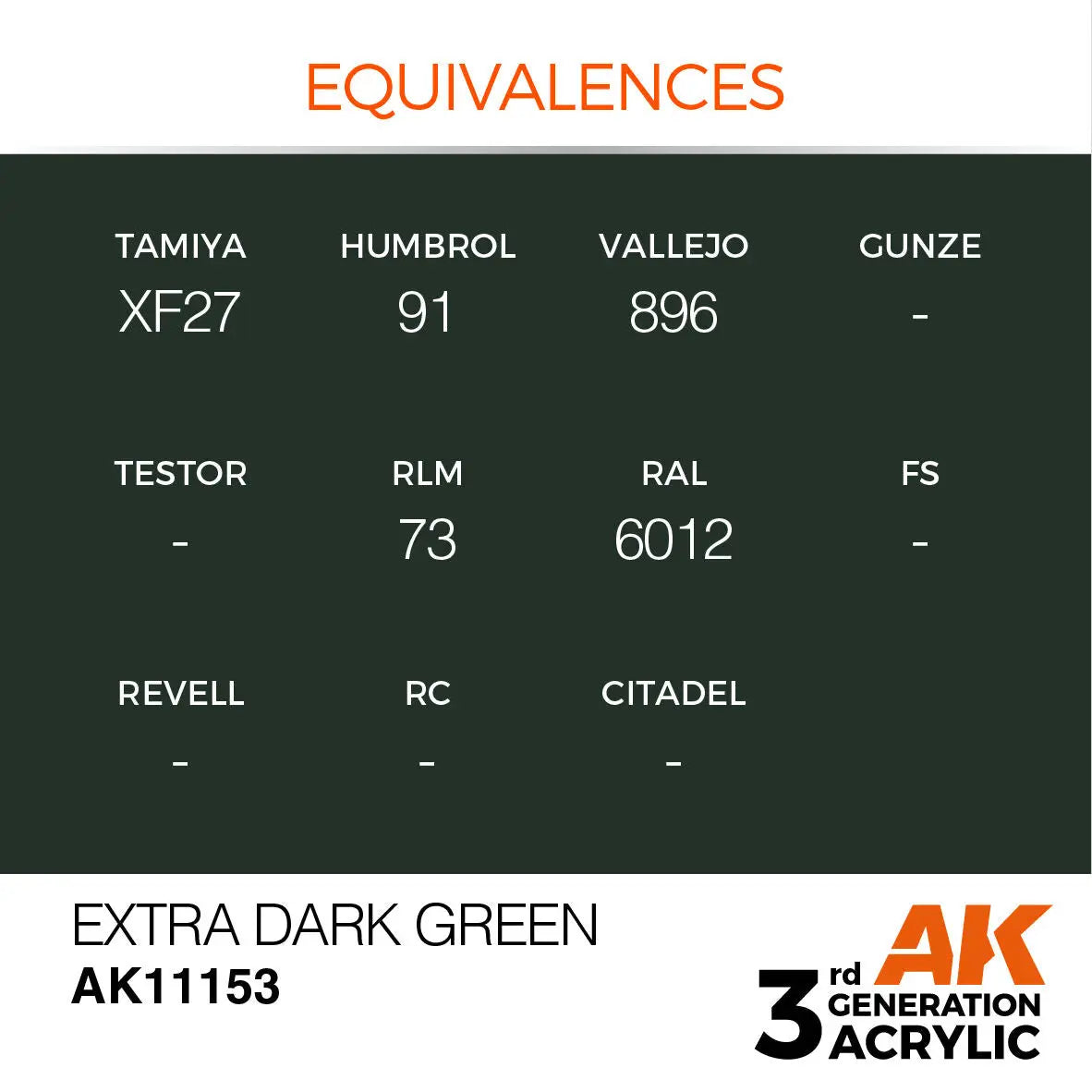 AK Interactive Extra Dark Green Acrylic Paint 17ml 3rd Generation AK Interactive