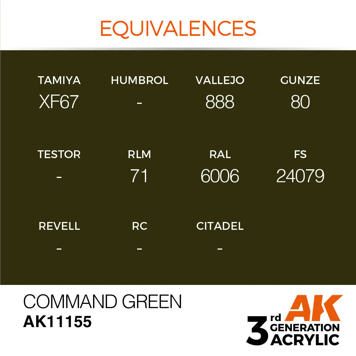 AK Interactive Command Green Acrylic Paint 17ml 3rd Generation AK Interactive