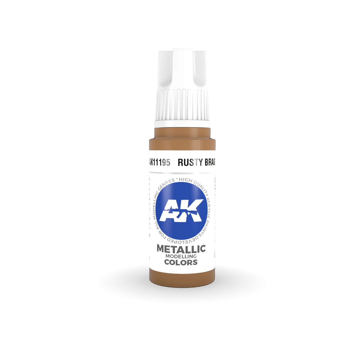 AK Interactive Rusty Brass Metallic Acrylic Paint 17ml 3rd Generation AK Interactive