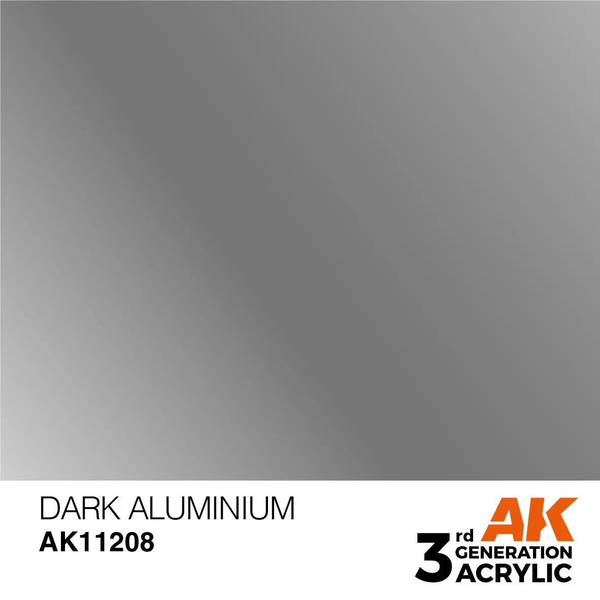 AK Interactive Dark Aluminium Metallic Acrylic Paint 17ml 3rd Generation AK Interactive
