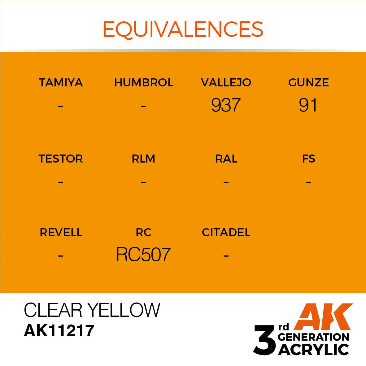 AK Interactive Clear Yellow Acrylic Paint 17ml 3rd Generation AK Interactive