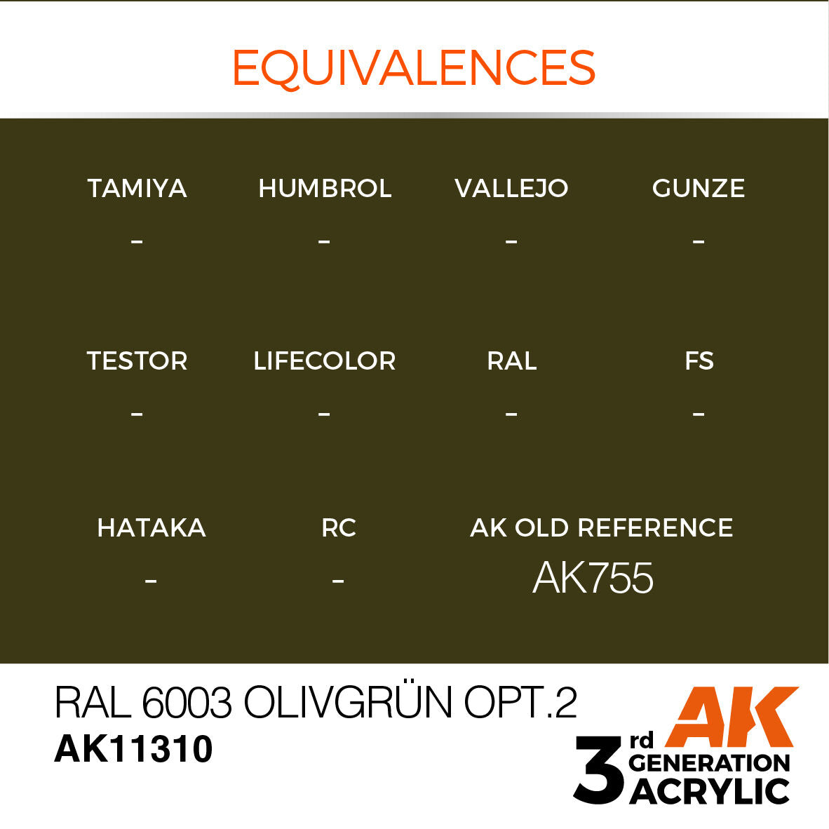 AK Interactive AFV Series: RAL 6003 Olivgrun opt.2 Acrylic Paint 17ml 3rd Generation AK Interactive