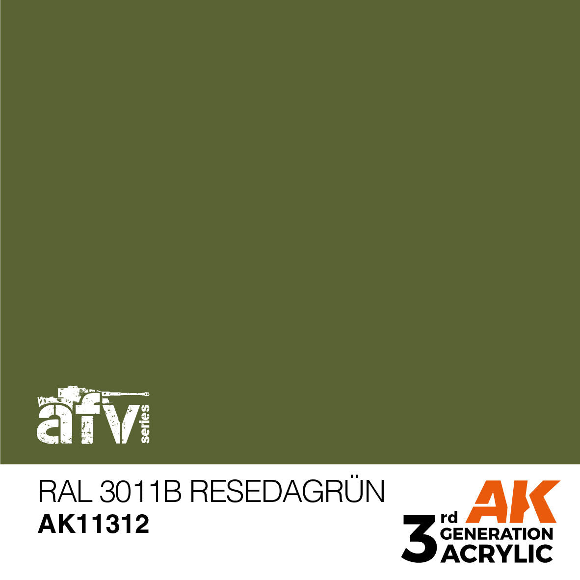 AK Interactive AFV Series: RAL 6011B Resedagrun Acrylic Paint 17ml 3rd Generation AK Interactive