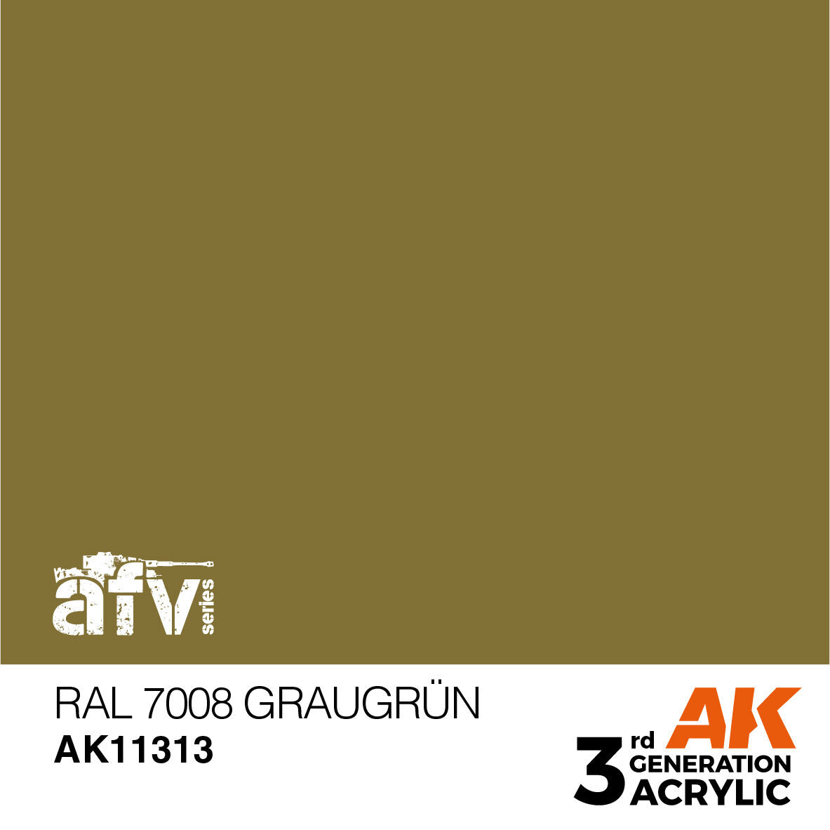 AK Interactive AFV Series: RAL 7008 Graugrun Acrylic Paint 17ml 3rd Generation AK Interactive