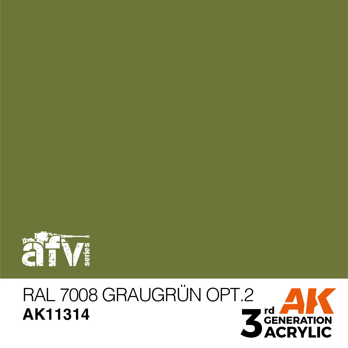 AK Interactive AFV Series: RAL 7008 Graugrun Opt 2 Acrylic Paint 17ml 3rd Generation AK Interactive