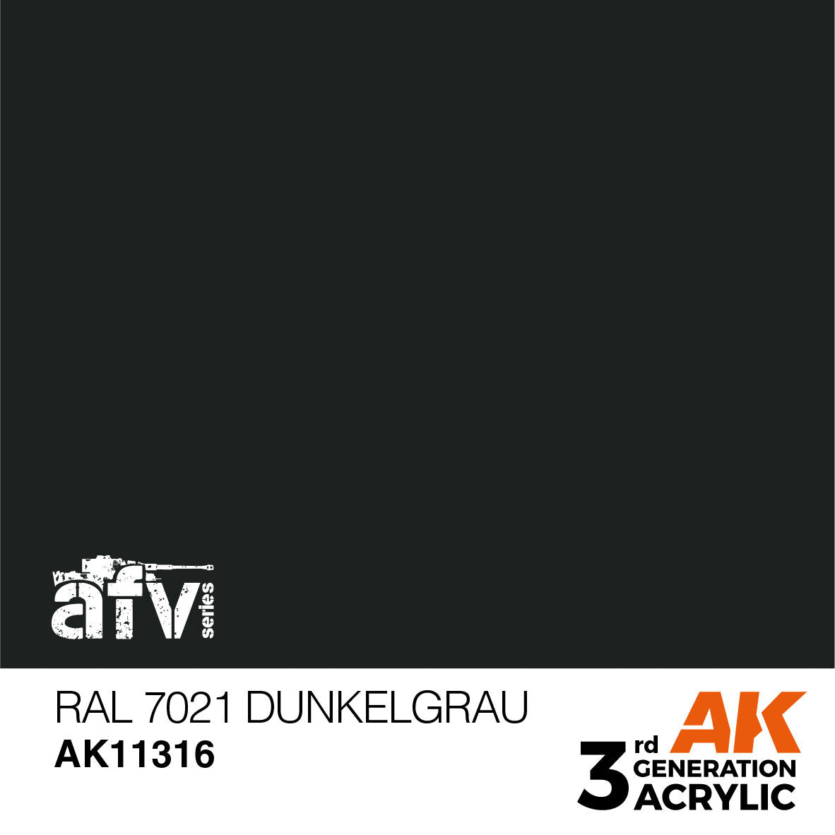AK Interactive AFV Series: RAL 7021 Dunkelgrau Acrylic Paint 17ml 3rd Generation AK Interactive