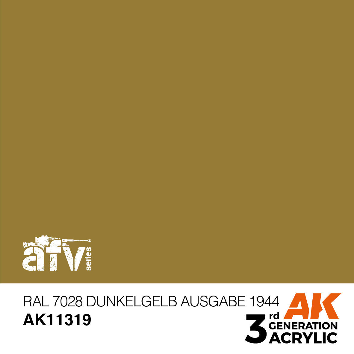 AK Interactive AFV Series: RAL 7028 Dunkelgelb Ausgabe 1944 Acrylic Paint 17ml 3rd Generation AK Interactive