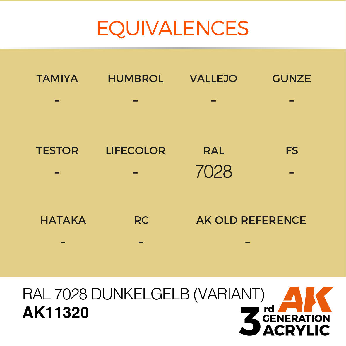 AK Interactive AFV Series: RAL 7028 Dunkelgelb (Variant) Acrylic Paint 17ml 3rd Generation AK Interactive