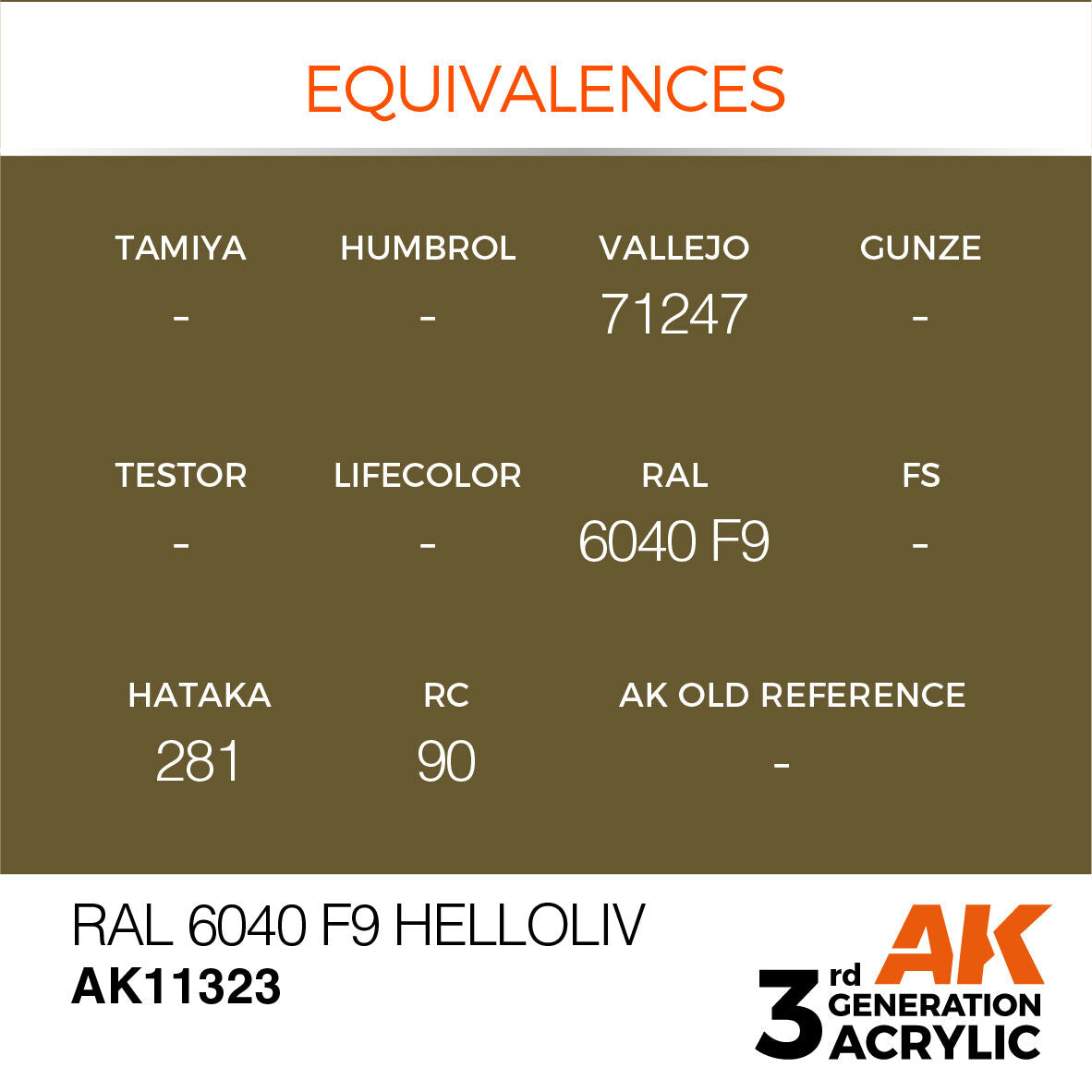 AK Interactive AFV Series: RAL 6040 F9 Helloliv Acrylic Paint 17ml 3rd Generation AK Interactive