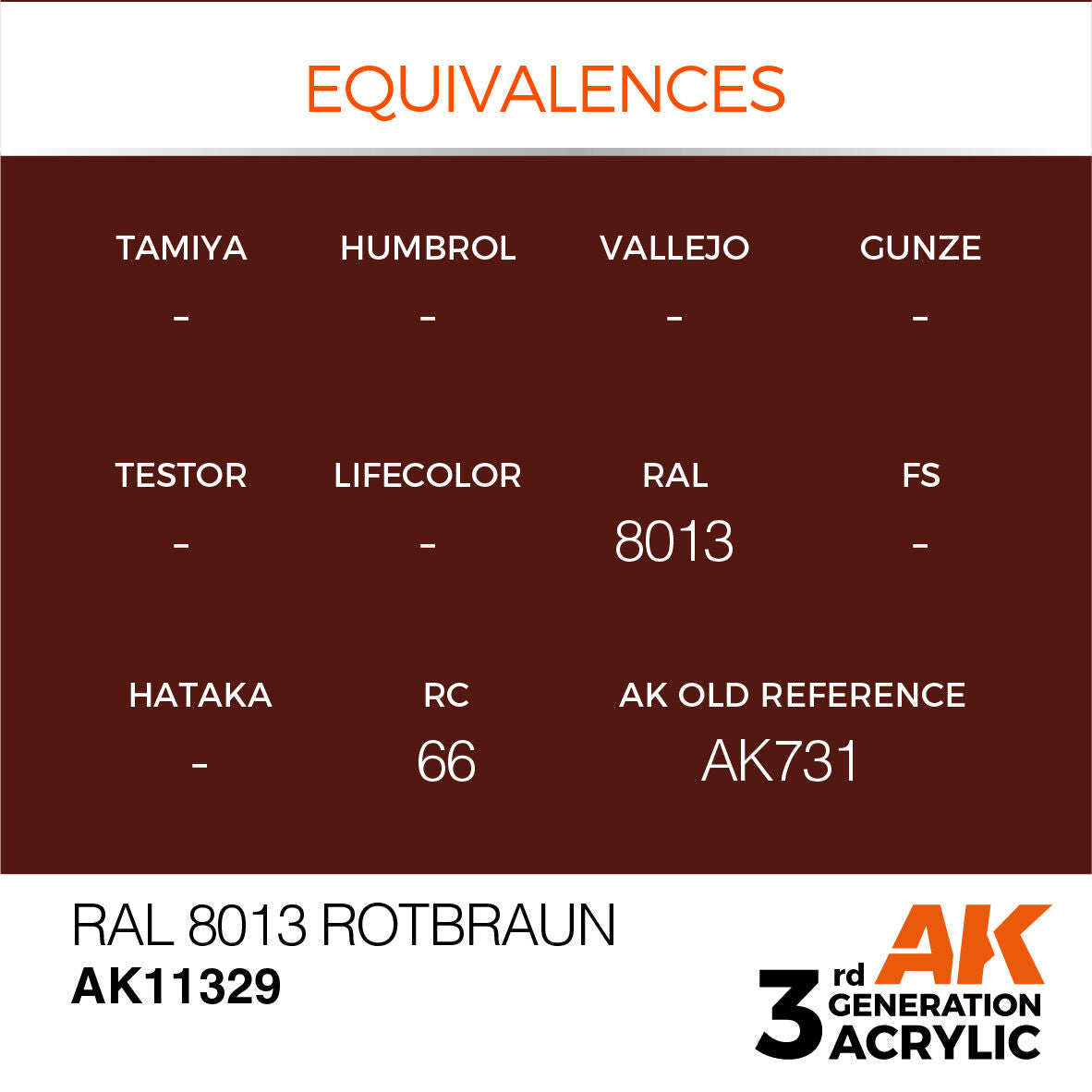 AK Interactive AFV Series: RAL 8013 Rotbraun Acrylic Paint 17ml 3rd Generation AK Interactive