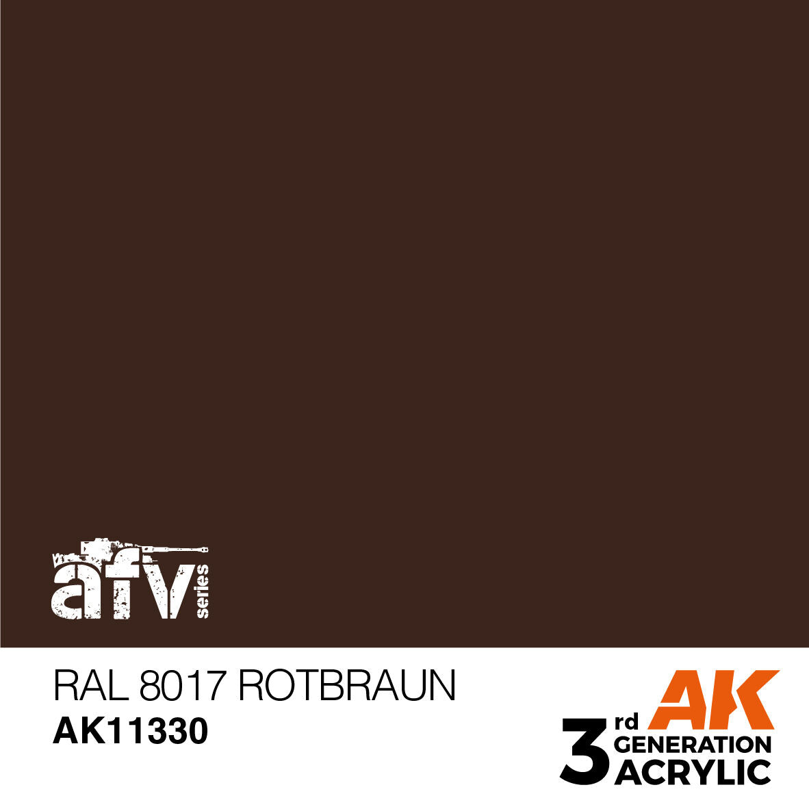 AK Interactive AFV Series: RAL 8017 Rotbraun Acrylic Paint 17ml 3rd Generation AK Interactive