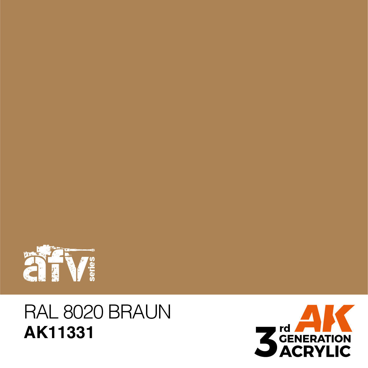 AK Interactive AFV Series: RAL 8020 Braun Acrylic Paint 17ml 3rd Generation AK Interactive