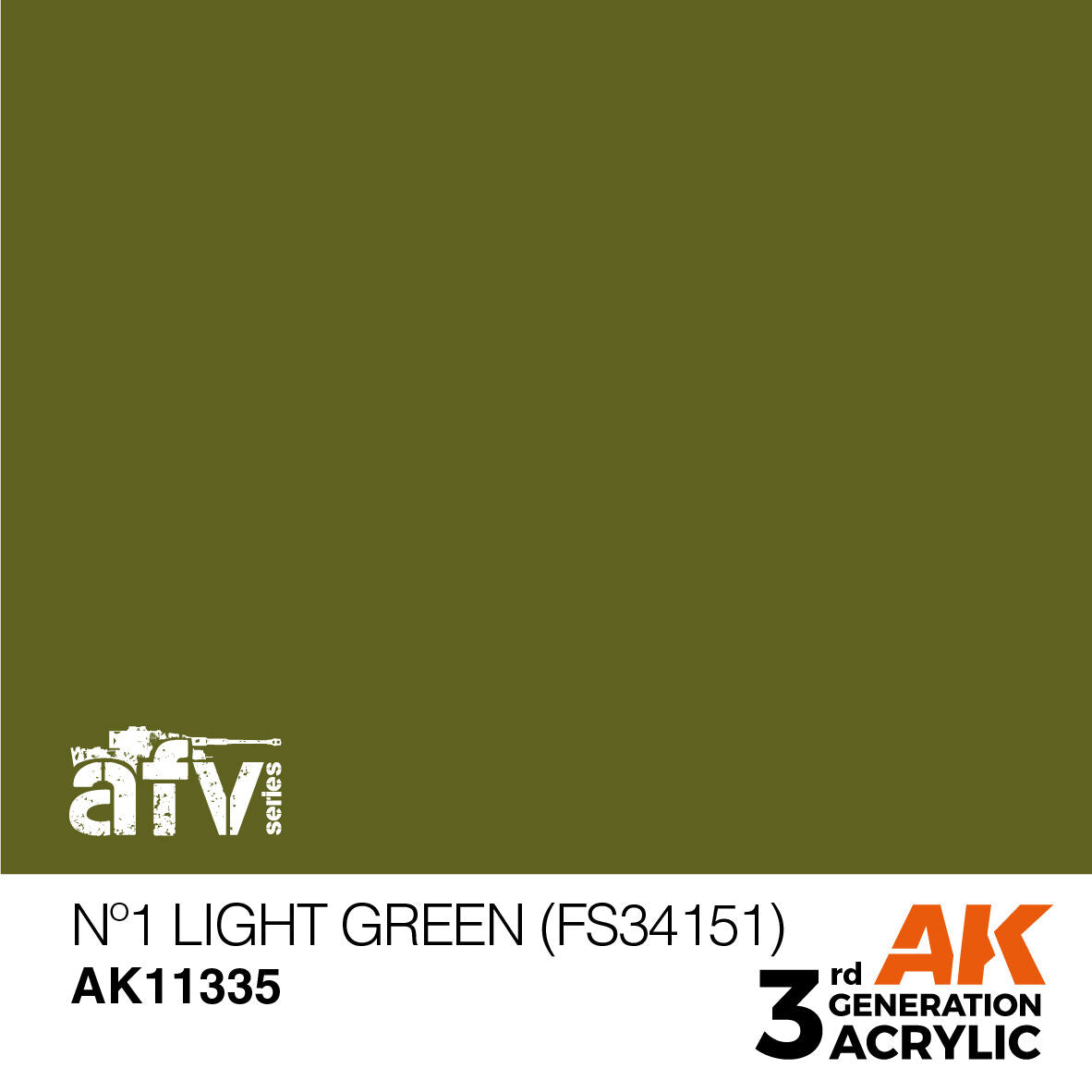 AK Interactive AFV Series: No.1 Light Green (FS34151) Acrylic Paint 17ml 3rd Generation AK Interactive