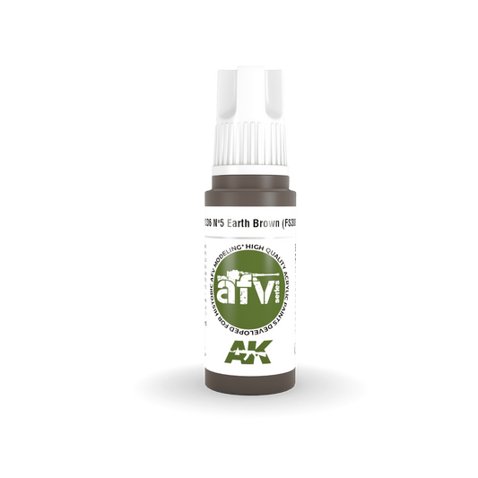 AK Interactive AFV Series: No.5 Earth Brown (FS30099) Acrylic Paint 17ml 3rd Generation AK Interactive