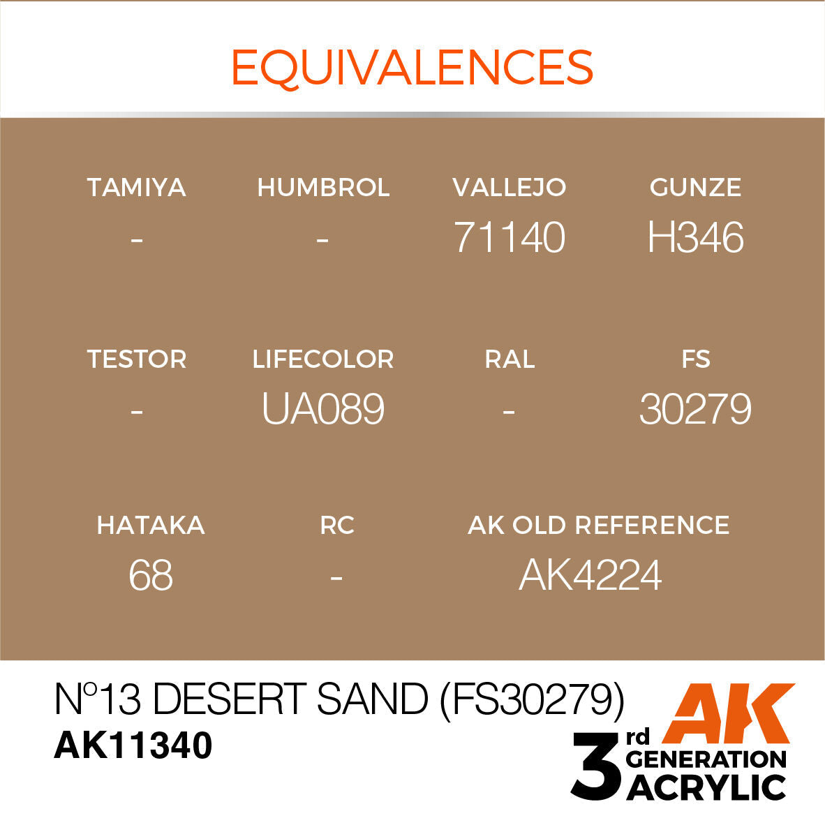 AK Interactive AFV Series: No.13 Desert Sand (FS30279) Acrylic Paint 17ml 3rd Generation AK Interactive