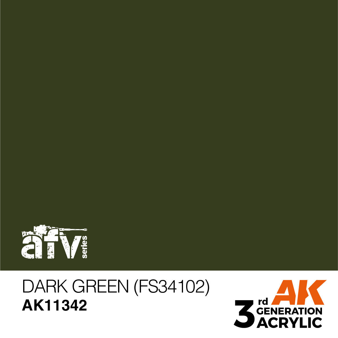 AK Interactive AFV Series: Dark Green (FS34102) Acrylic Paint 17ml 3rd Generation AK Interactive