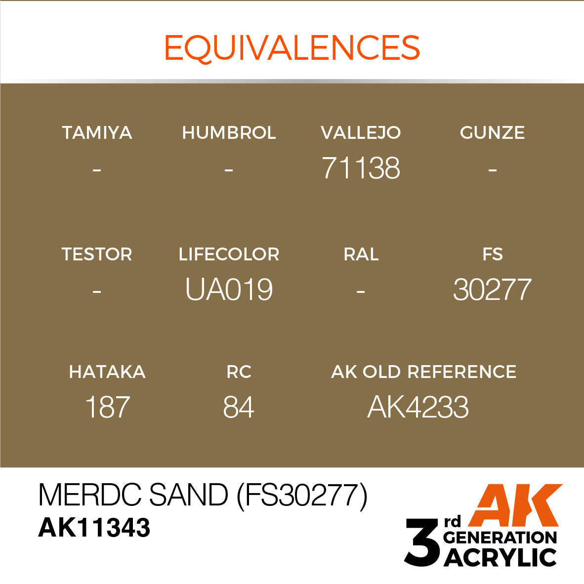 AK Interactive AFV Series: MERDC Sand (FS30277) Acrylic Paint 17ml 3rd Generation AK Interactive
