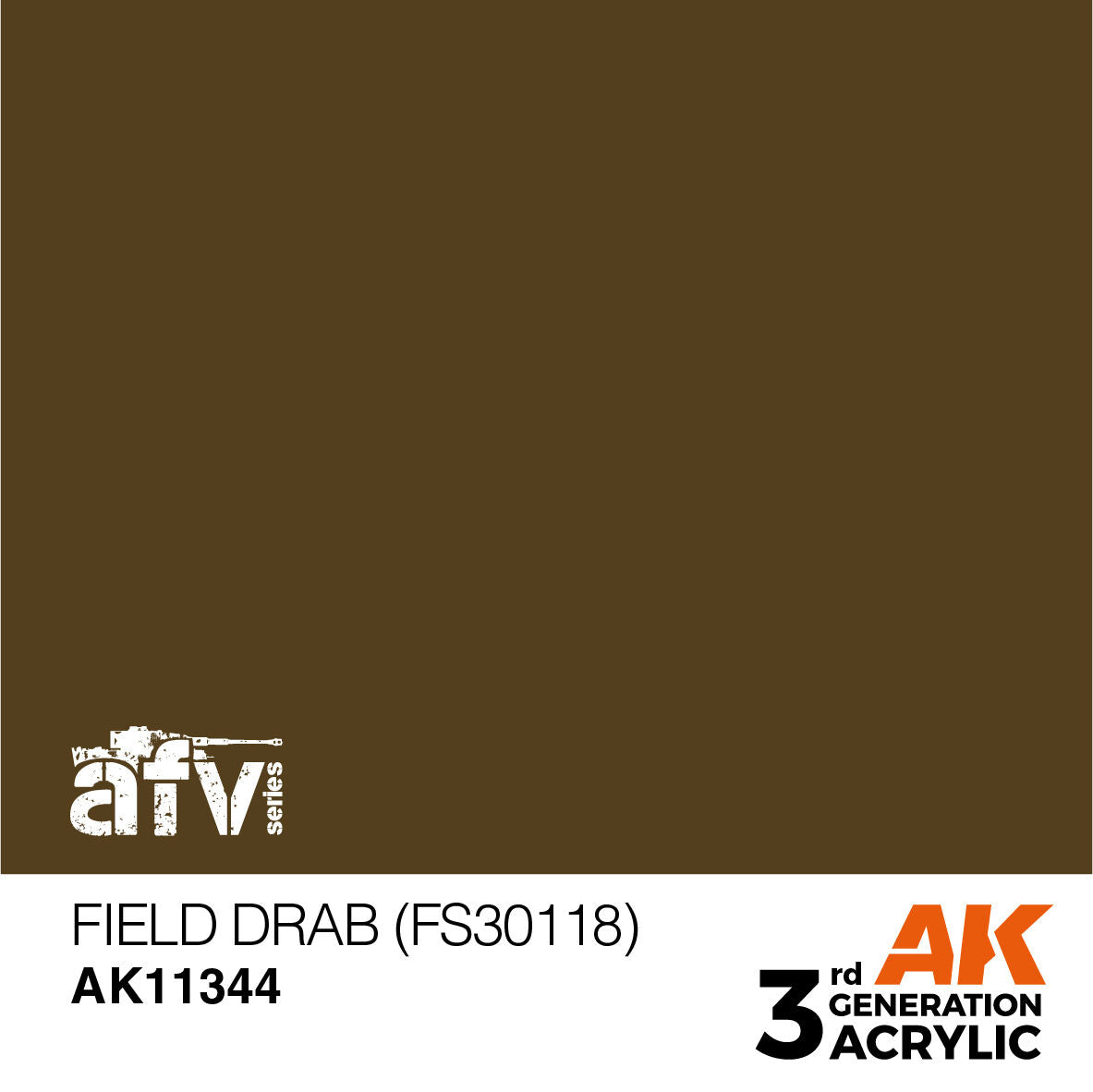 AK Interactive AFV Series: Field Drab (FS30118) Acrylic Paint 17ml 3rd Generation AK Interactive