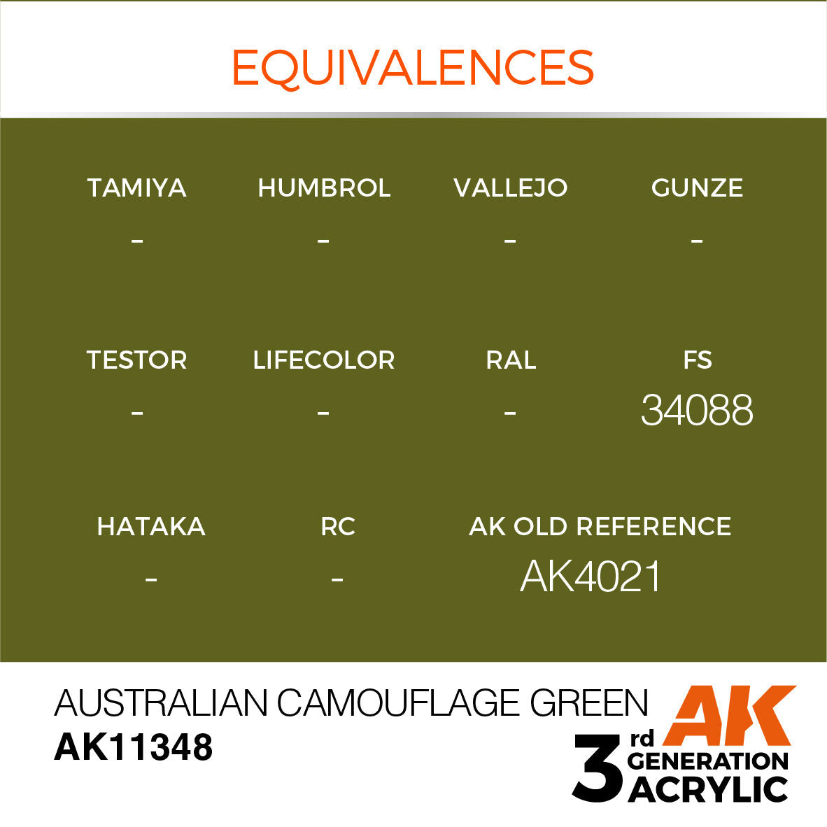AK Interactive AFV Series: Australian Camouflage Green Acrylic Paint 17ml 3rd Generation AK Interactive