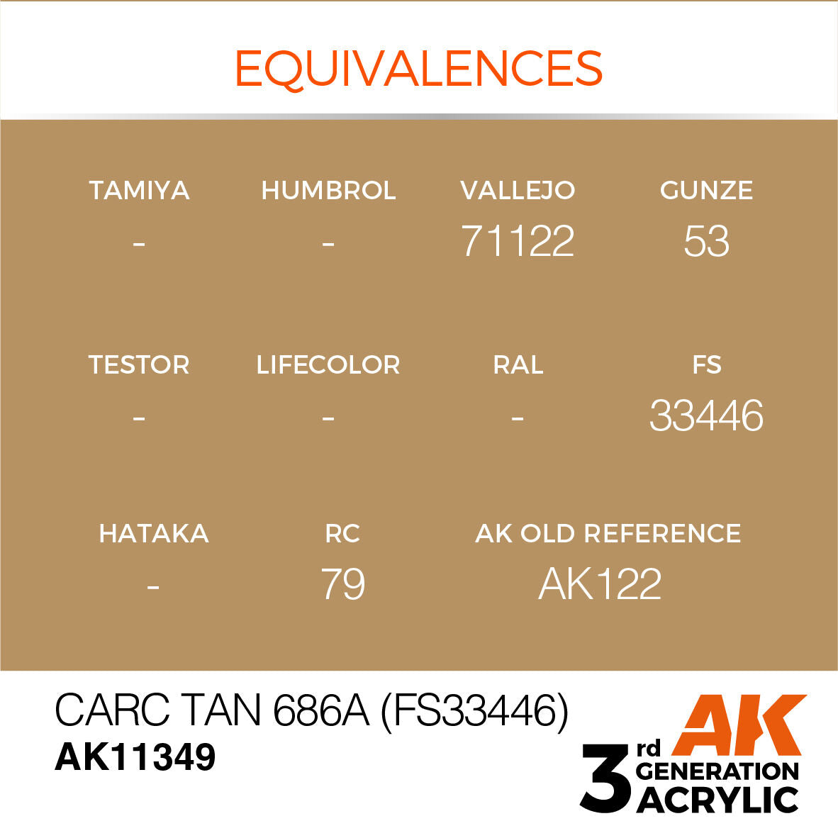 AK Interactive AFV Series: CARC Tan 686A (FS33446) Acrylic Paint 17ml 3rd Generation AK Interactive