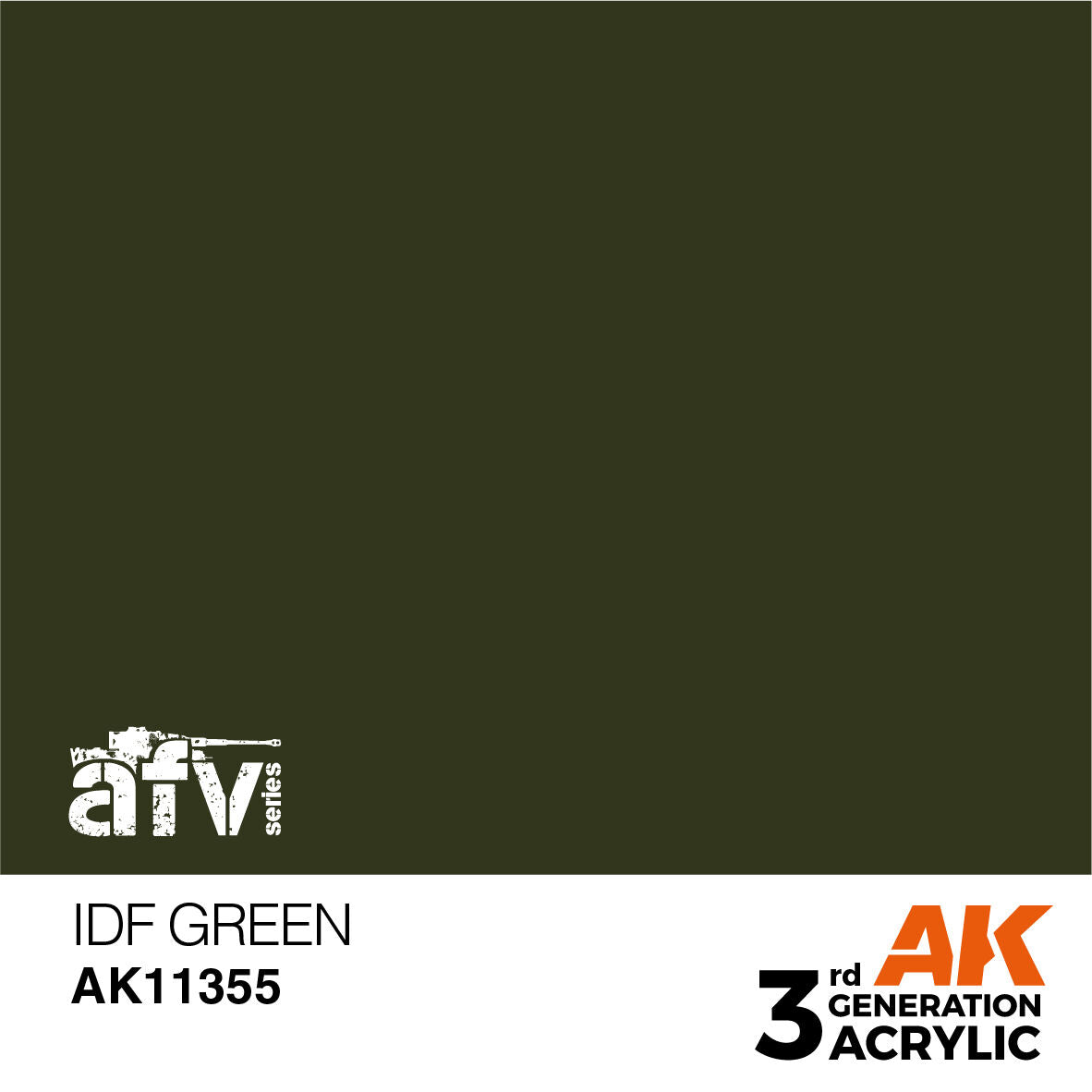 AK Interactive AFV Series: IDF Green Acrylic Paint 17ml 3rd Generation AK Interactive