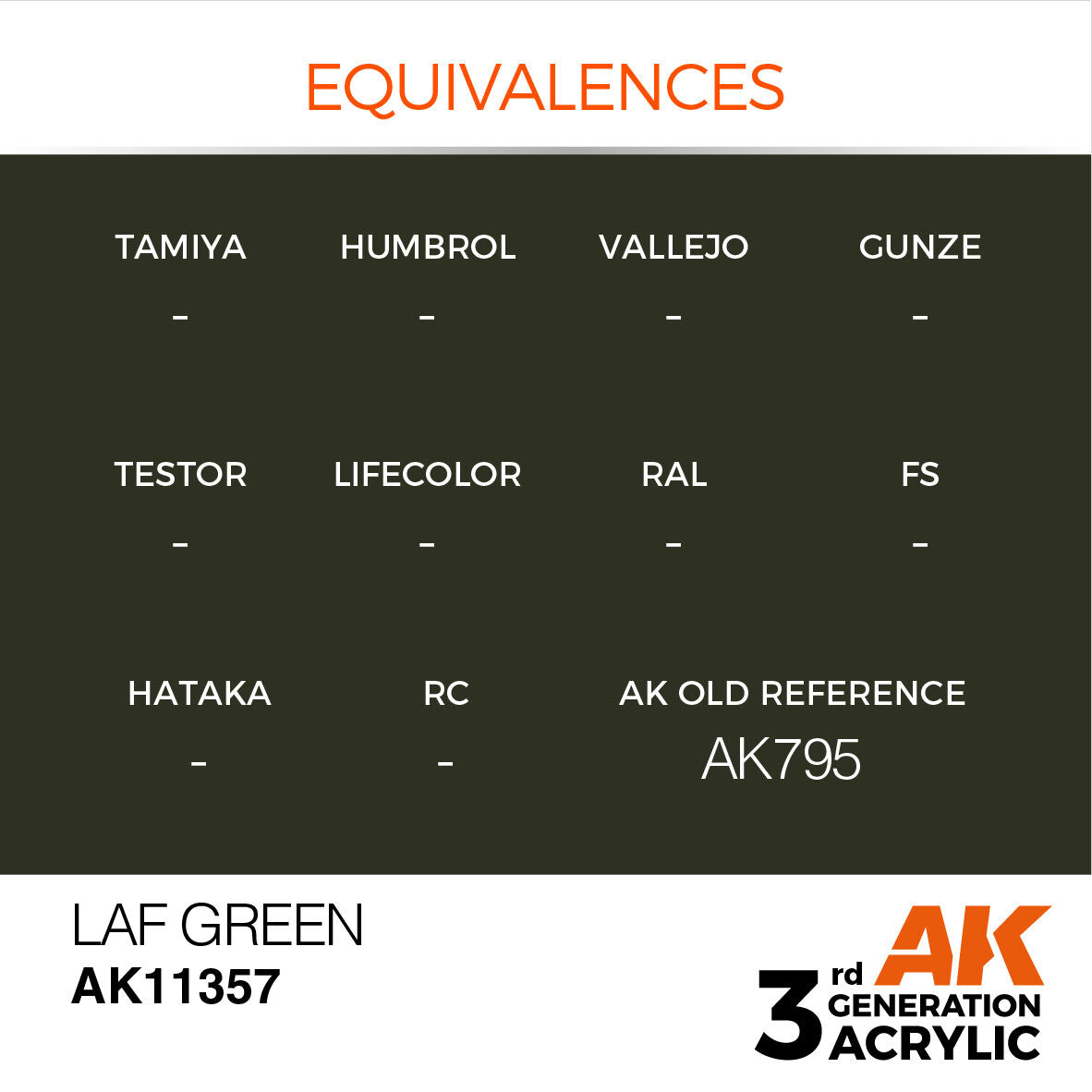 AK Interactive AFV Series: LAF Green Acrylic Paint 17ml 3rd Generation AK Interactive