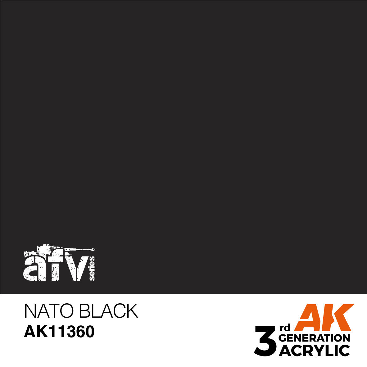AK Interactive AFV Series: NATO Black Acrylic Paint 17ml 3rd Generation AK Interactive