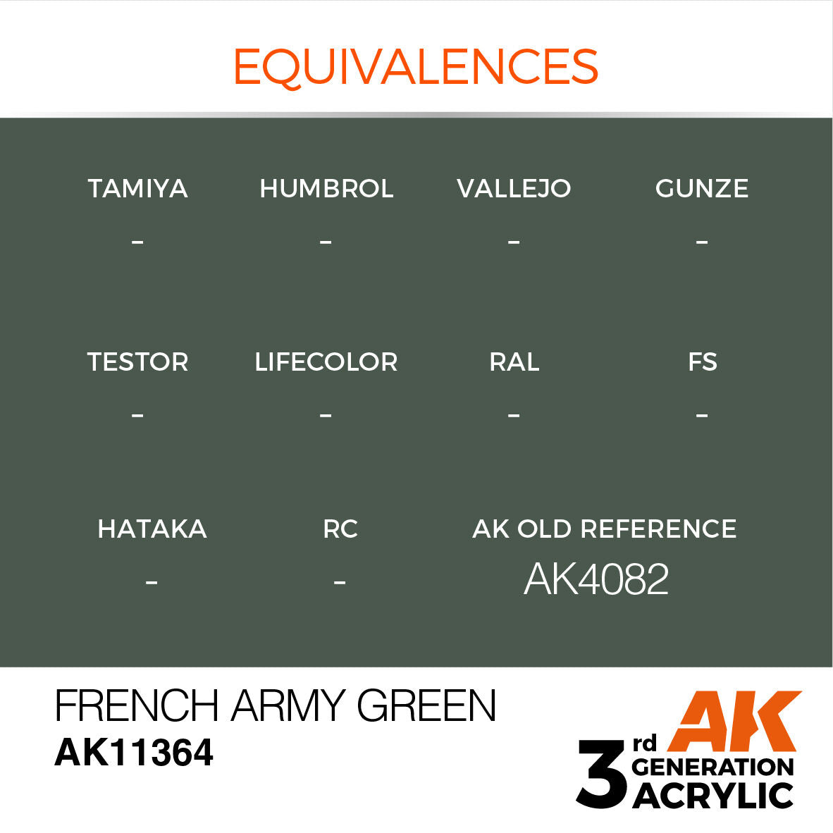 AK Interactive AFV Series: French Army Green Acrylic Paint 17ml 3rd Generation AK Interactive
