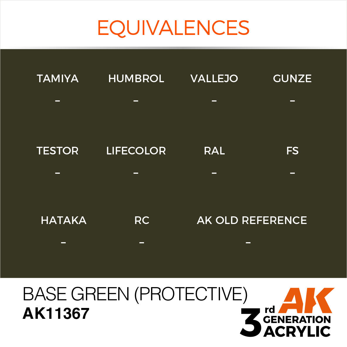 AK Interactive AFV Series: Base Green (Protective) Acrylic Paint 17ml 3rd Generation AK Interactive