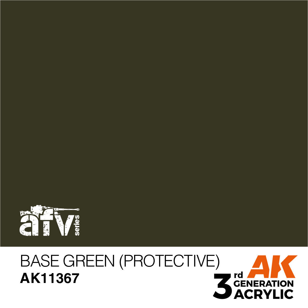 AK Interactive AFV Series: Base Green (Protective) Acrylic Paint 17ml 3rd Generation AK Interactive
