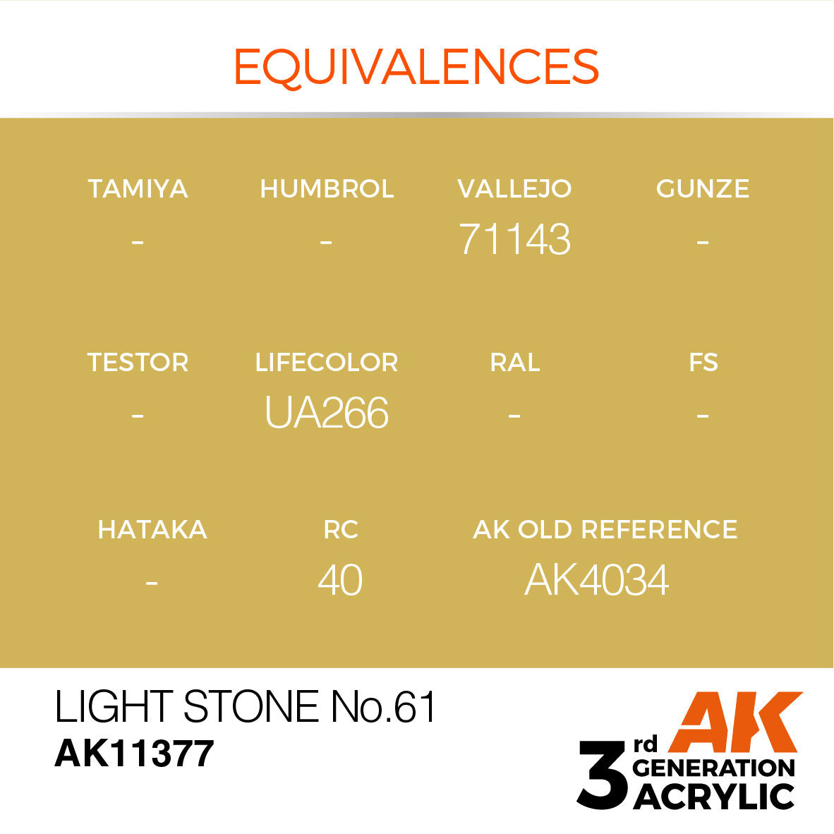 AK Interactive AFV Series: Light Stone No.61 Acrylic Paint 17ml 3rd Generation AK Interactive