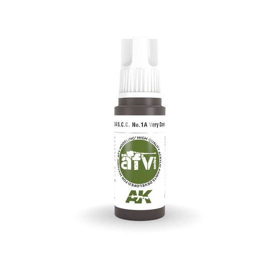 AK Interactive AFV Series: S.C.C. No.1A Very Dark Brown Acrylic Paint 17ml 3rd Generation AK Interactive