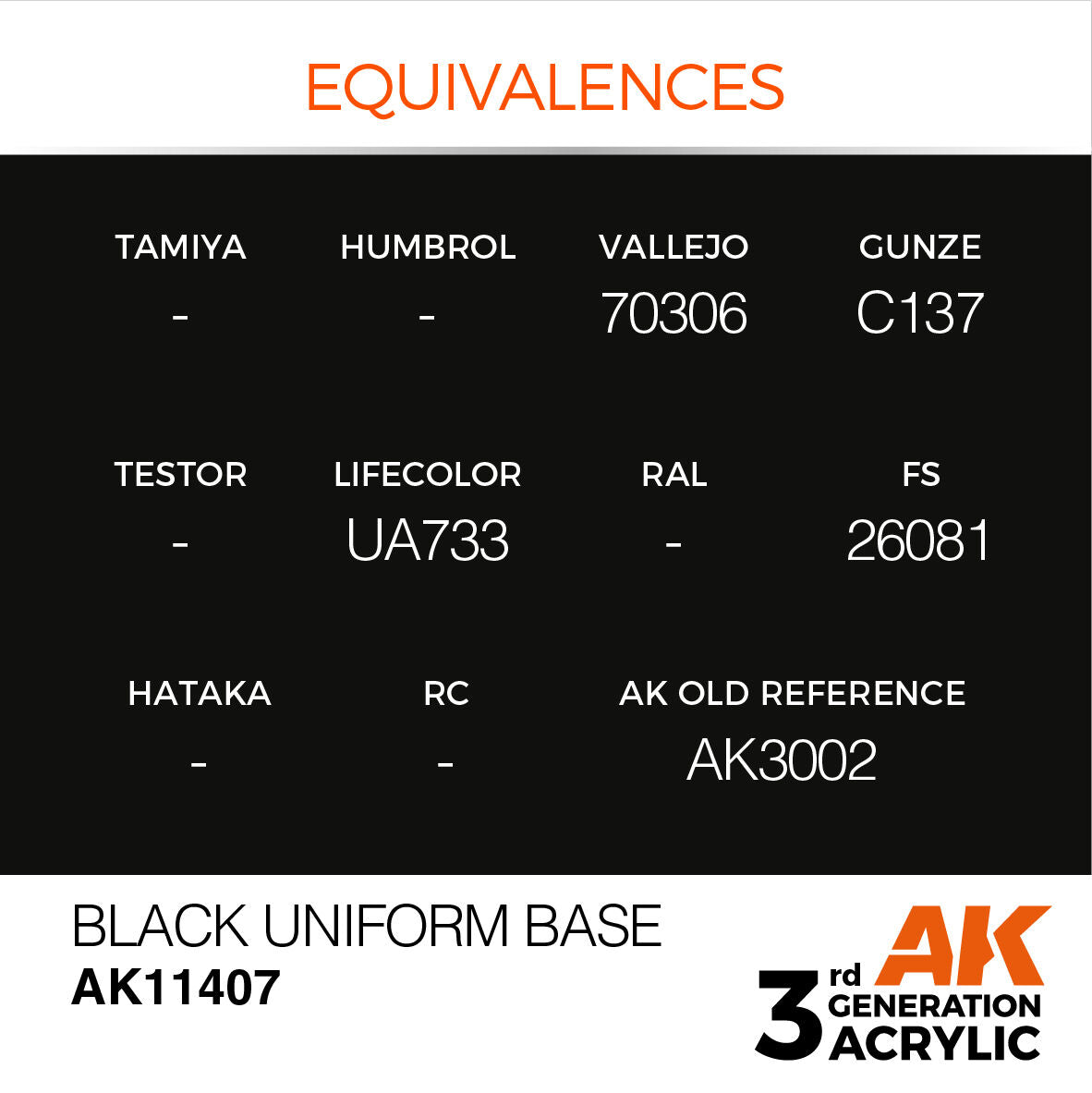 AK Interactive Figure Series: Black Uniform Base Acrylic Paint 17ml 3rd Generation AK Interactive
