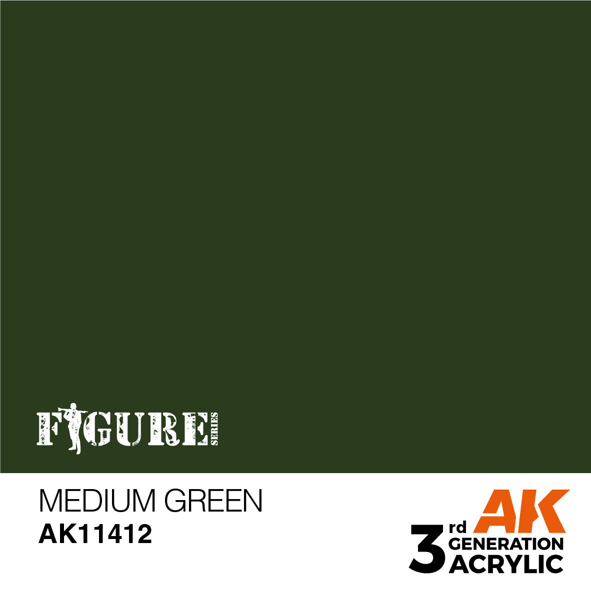 AK Interactive Figure Series: Medium Green Acrylic Paint 17ml 3rd Generation AK Interactive