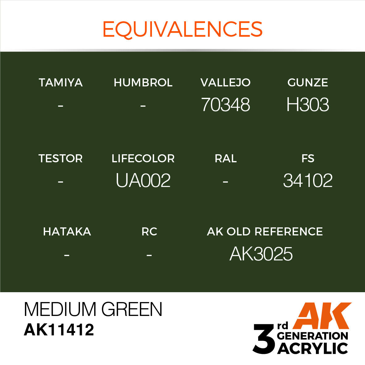 AK Interactive Figure Series: Medium Green Acrylic Paint 17ml 3rd Generation AK Interactive
