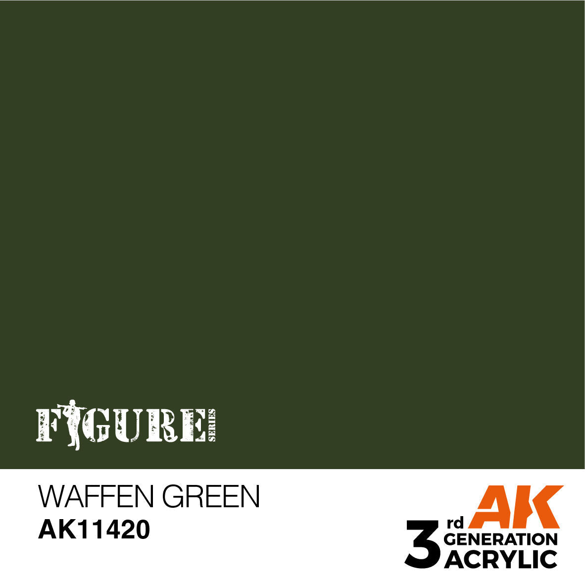 AK Interactive Figure Series: Waffen Green Acrylic Paint 17ml 3rd Generation AK Interactive