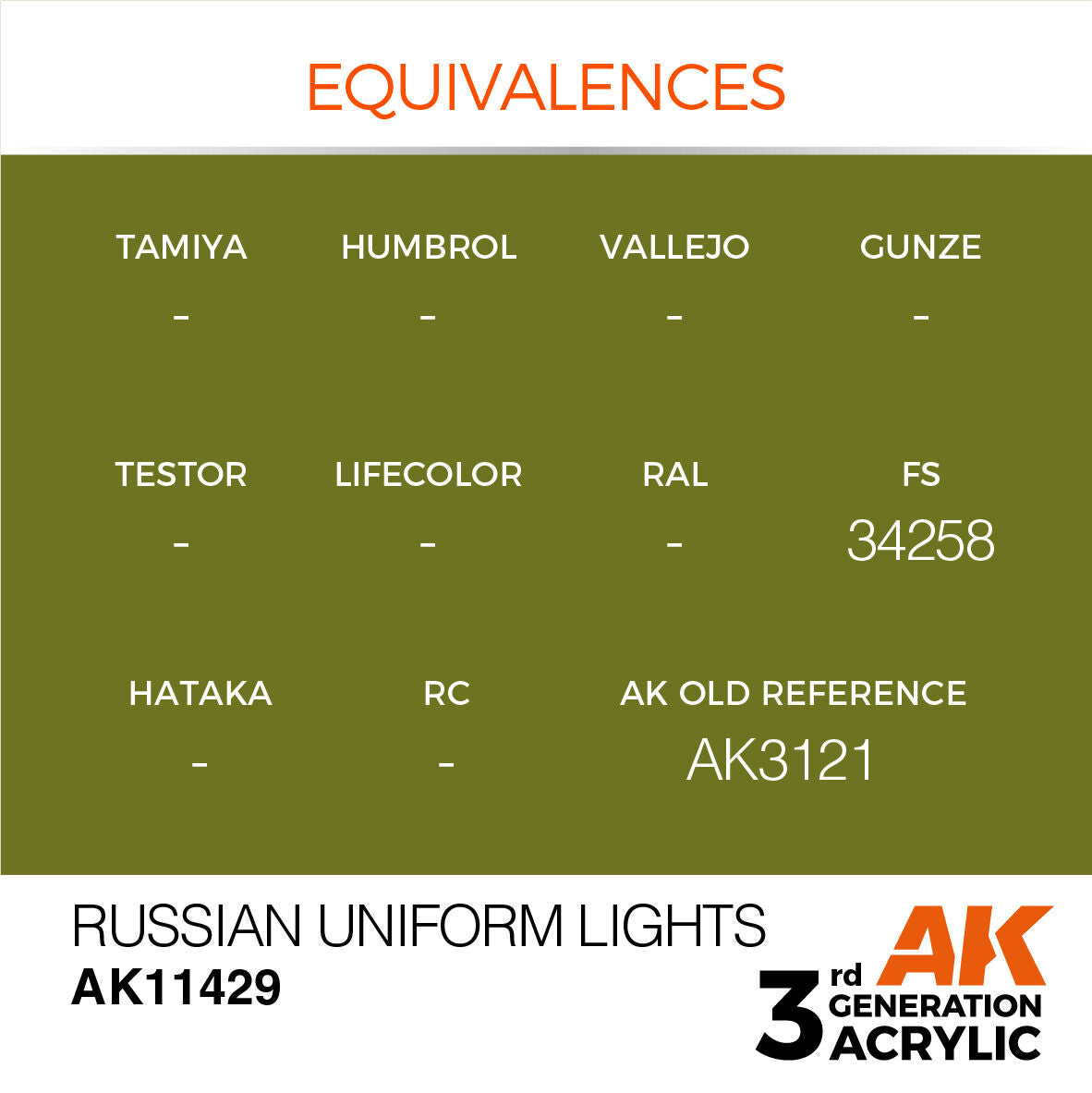 AK Interactive Figure Series: Russian Uniform Lights Acrylic Paint 17ml 3rd Generation AK Interactive