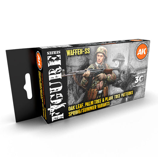 AK Interactive Figure Series: Waffen Spring-Summer Camouflage Acrylic Paint Set 3rd Generation AK Interactive