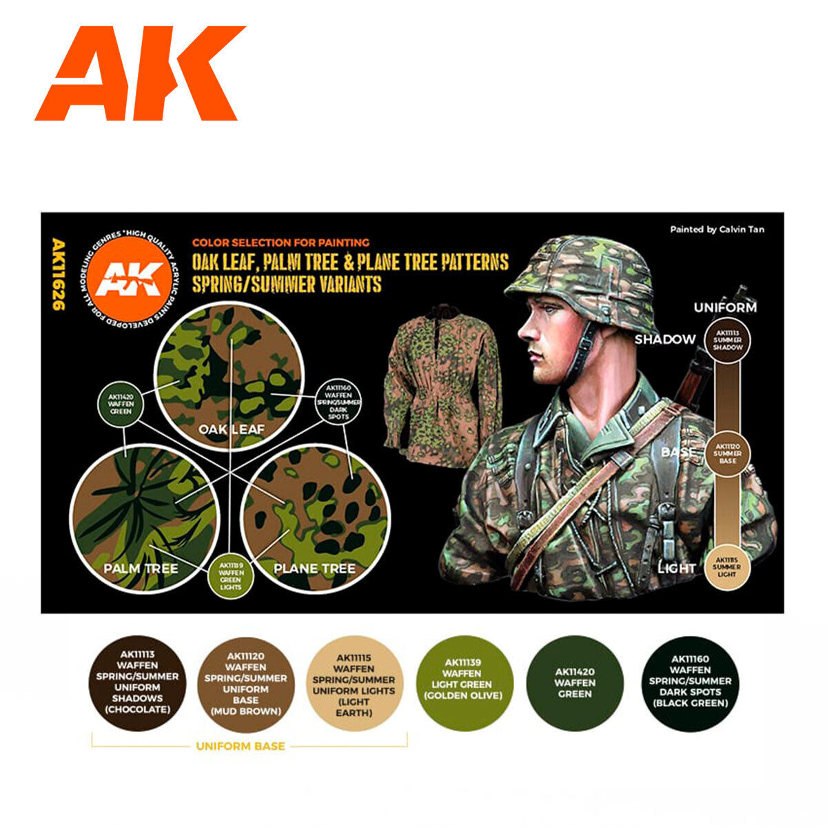 AK Interactive Figure Series: Waffen Spring-Summer Camouflage Acrylic Paint Set 3rd Generation AK Interactive