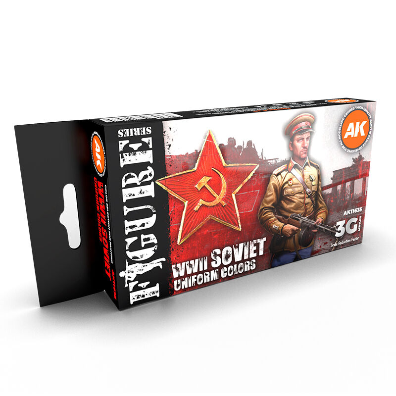 AK Interactive Figure Series: WWII Soviet Uniform Colors Acrylic Paint Set 3rd Generation AK Interactive