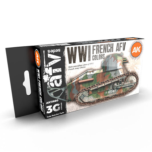 AK Interactive AFV Series: WWI French Colors Acrylic Paint Set 3rd Generation AK Interactive