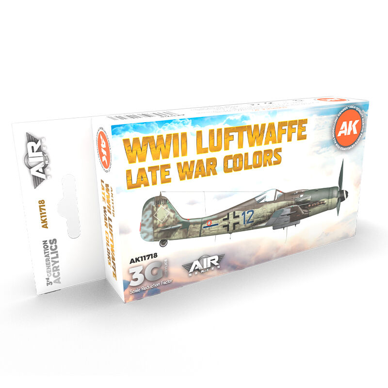 AK Interactive Air Series: WWII Luftwaffe Late War Colors Acrylic Paint Set 3rd Generation AK Interactive