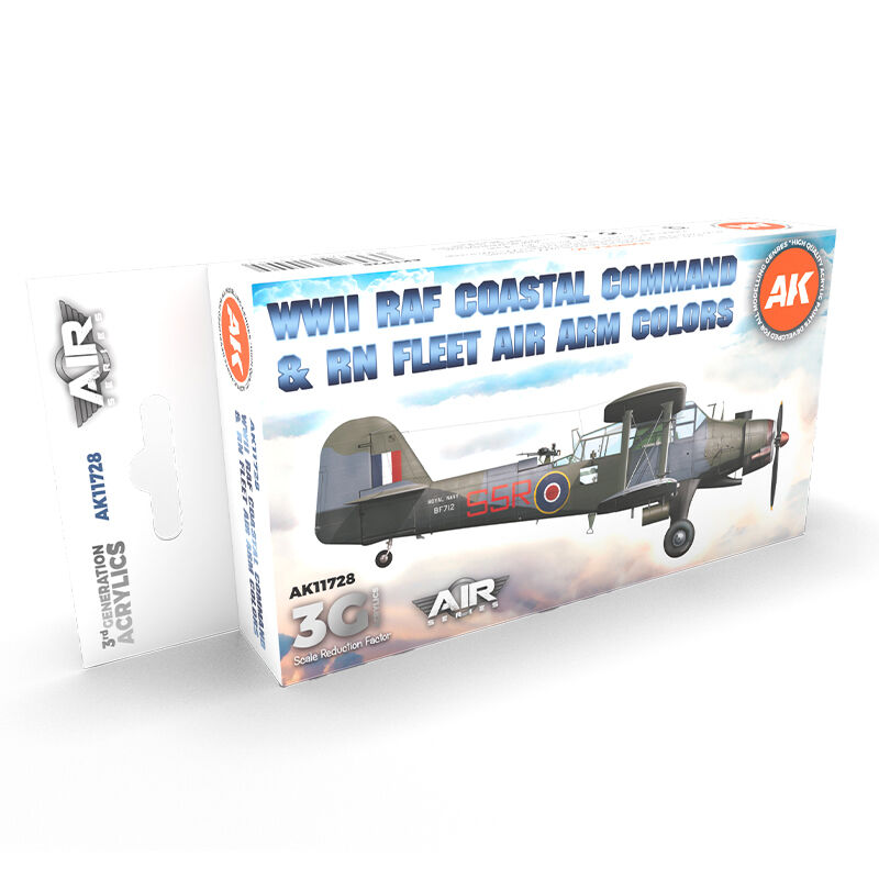 AK Interactive Air Series: WWII RAF Coastal Command & RN Fleet Air Arm Acrylic Paint Set 3rd Generation AK Interactive