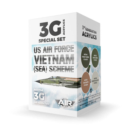 AK Interactive Air Series: US Air Force South East Asia (SEA) Scheme Acrylic Paint Set 3rd Generation AK Interactive