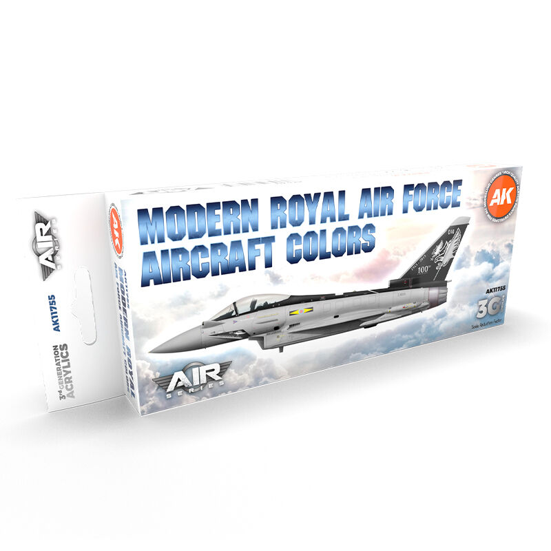 AK Interactive Air Series: Modern Royal Air Force Aircraft Colors Acrylic Paint Set 3rd Generation AK Interactive