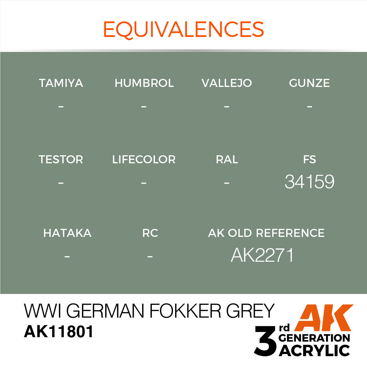 AK Interactive Air Series: WWI German Fokker Grey Acrylic Paint 17ml 3rd Generation AK Interactive