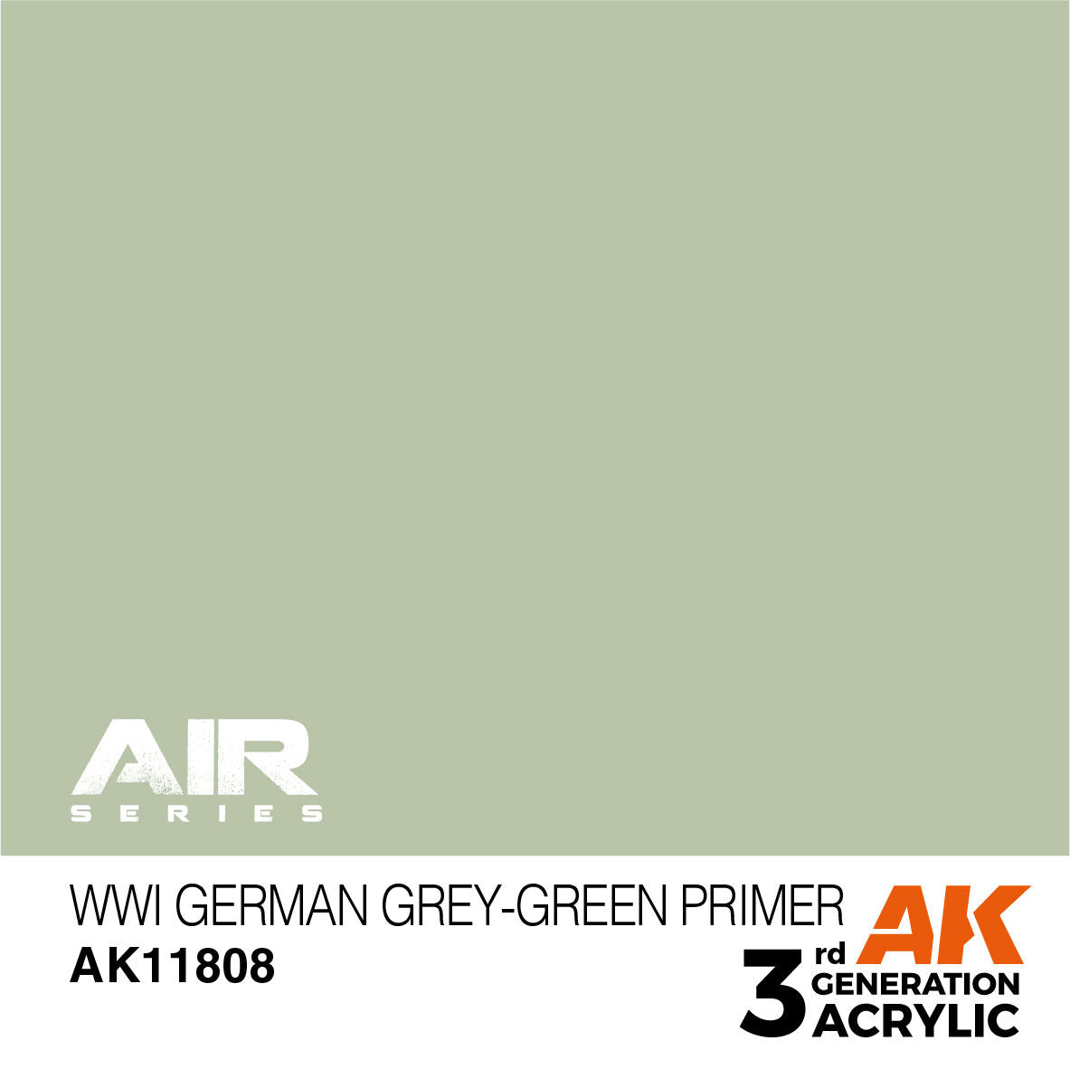AK Interactive Air Series: WWI German Grey-Green Primer Acrylic Paint 17ml 3rd Generation AK Interactive