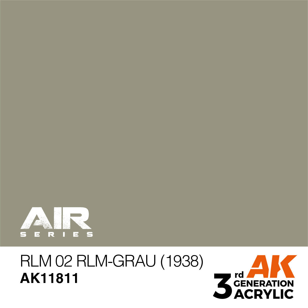 AK Interactive Air Series: RLM 02 RLM-Grau (1938) Acrylic Paint 17ml 3rd Generation AK Interactive