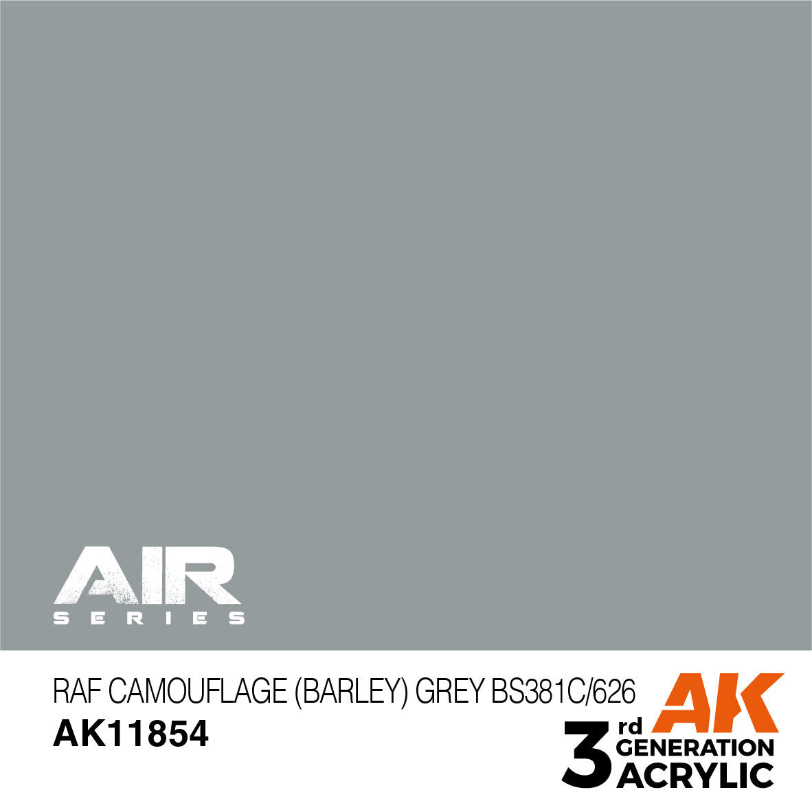 AK Interactive Air Series: RAF Camouflage (Barley) Grey BS381C/626 Acrylic Paint 17ml 3rd Generation AK Interactive