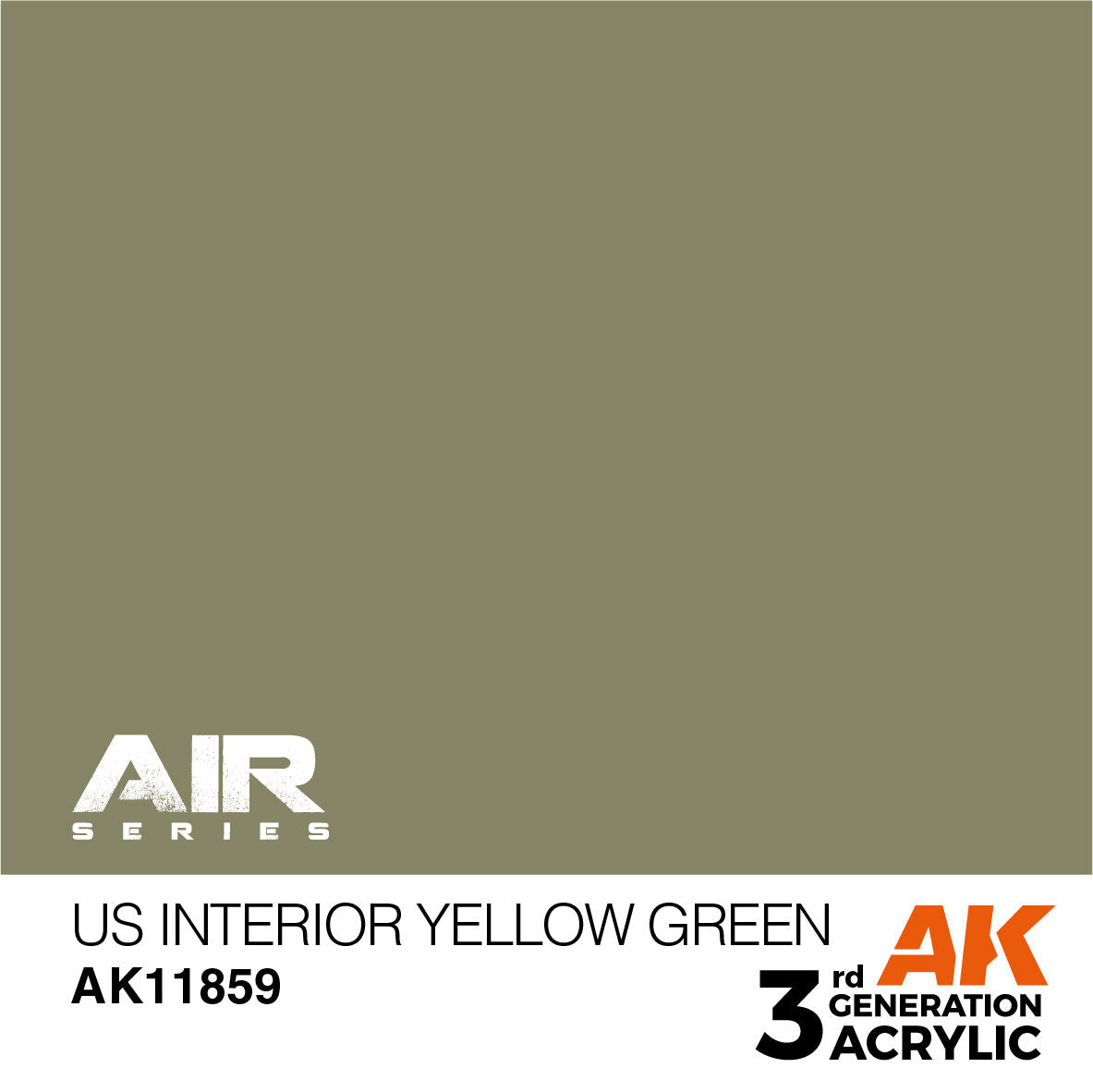 AK Interactive Air Series: US Interior Yellow Green Acrylic Paint 17ml 3rd Generation AK Interactive